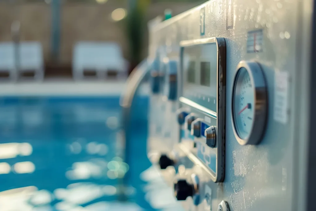 Commercial Pool Equipment Repair Metro Atlanta technician servicing pool pump system